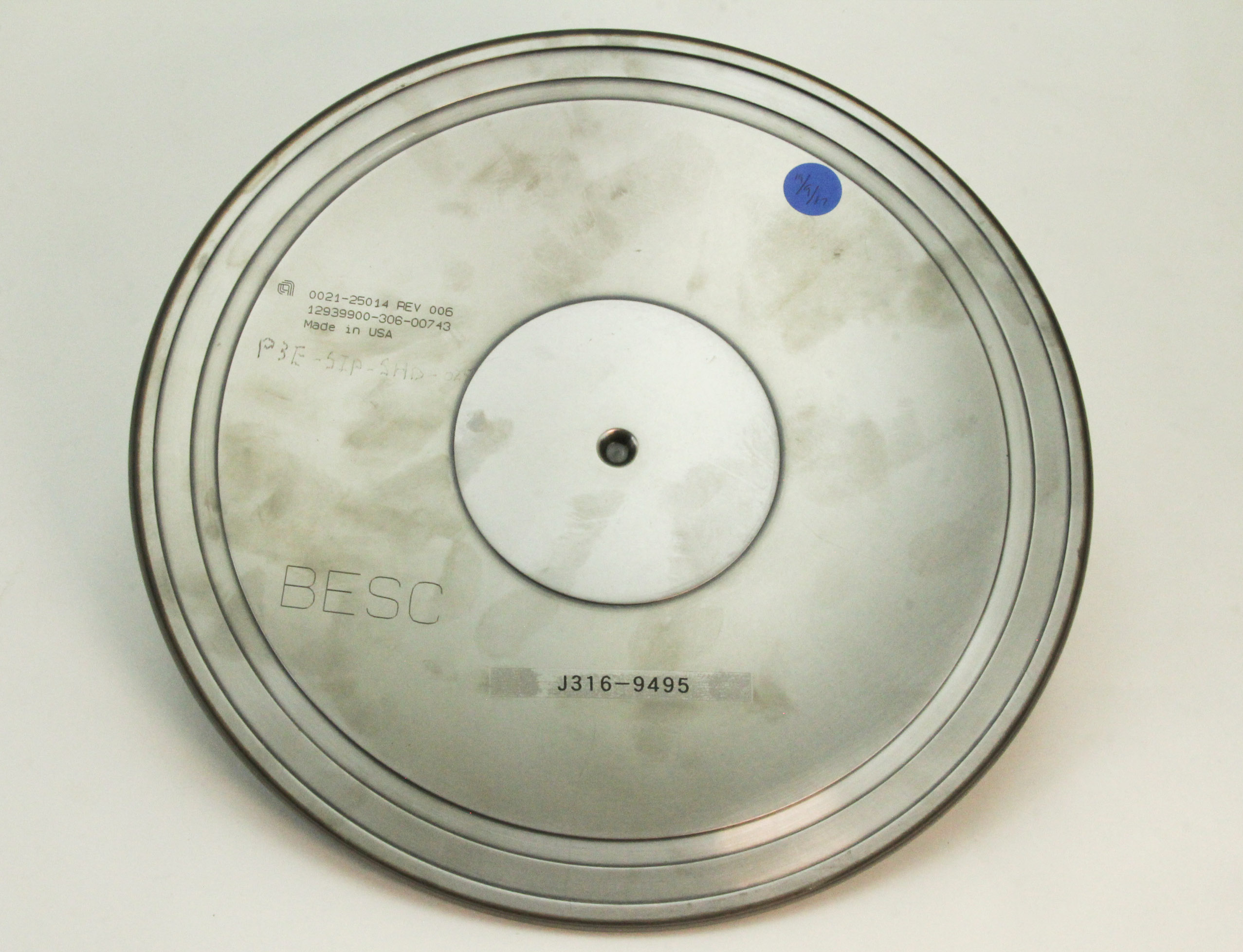 9495 APPLIED MATERIALS DISK, SHUTTER, BESC, CENTER PIN, RPG CHB